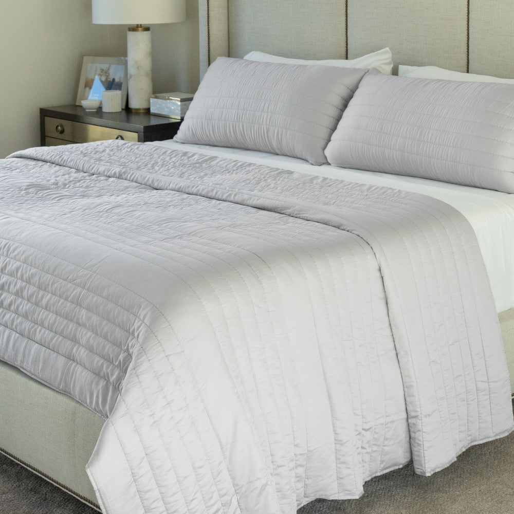 Cariloha Bamboo Quilt Set in Harbor Gray