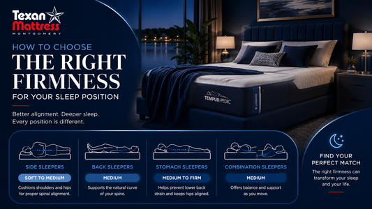 How to choose the right mattress firmness for your sleep position - Texan Mattress Montgomery, TX