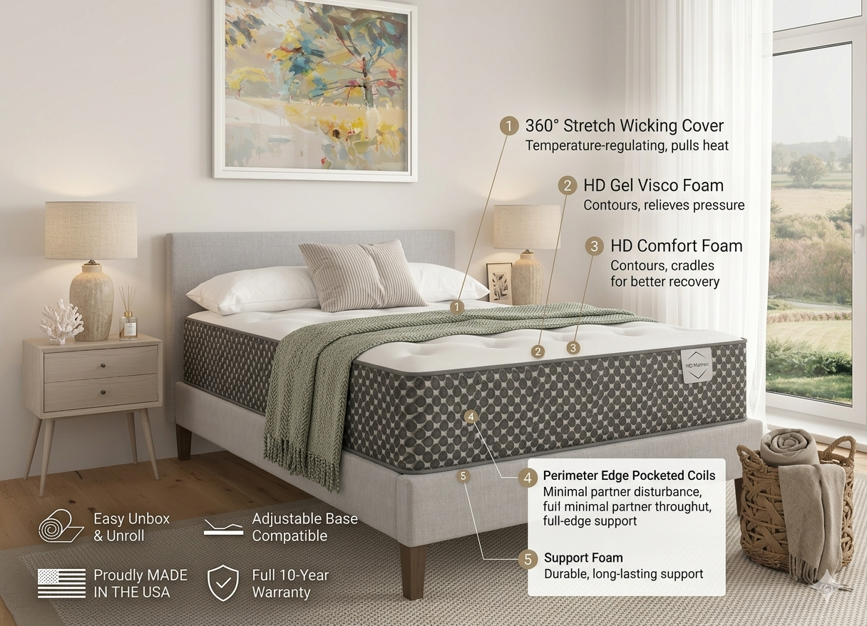 10" Hybrid | The Perfect Blend of Comfort & Support