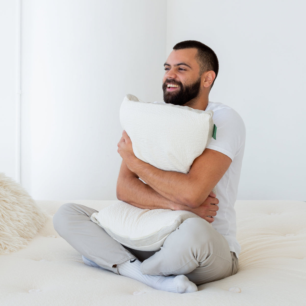 Firm molded latex pillow for side sleepers