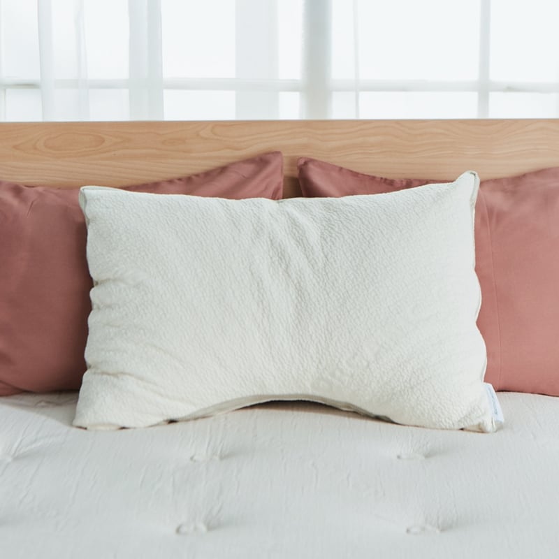Avocado Side Sleeper Pillow curved organic latex and kapok pillow
