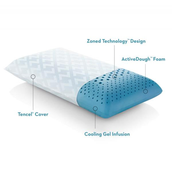 Malouf® Zoned ActiveDough™ + Cooling Gel Pillow - Free Nationwide Shipping