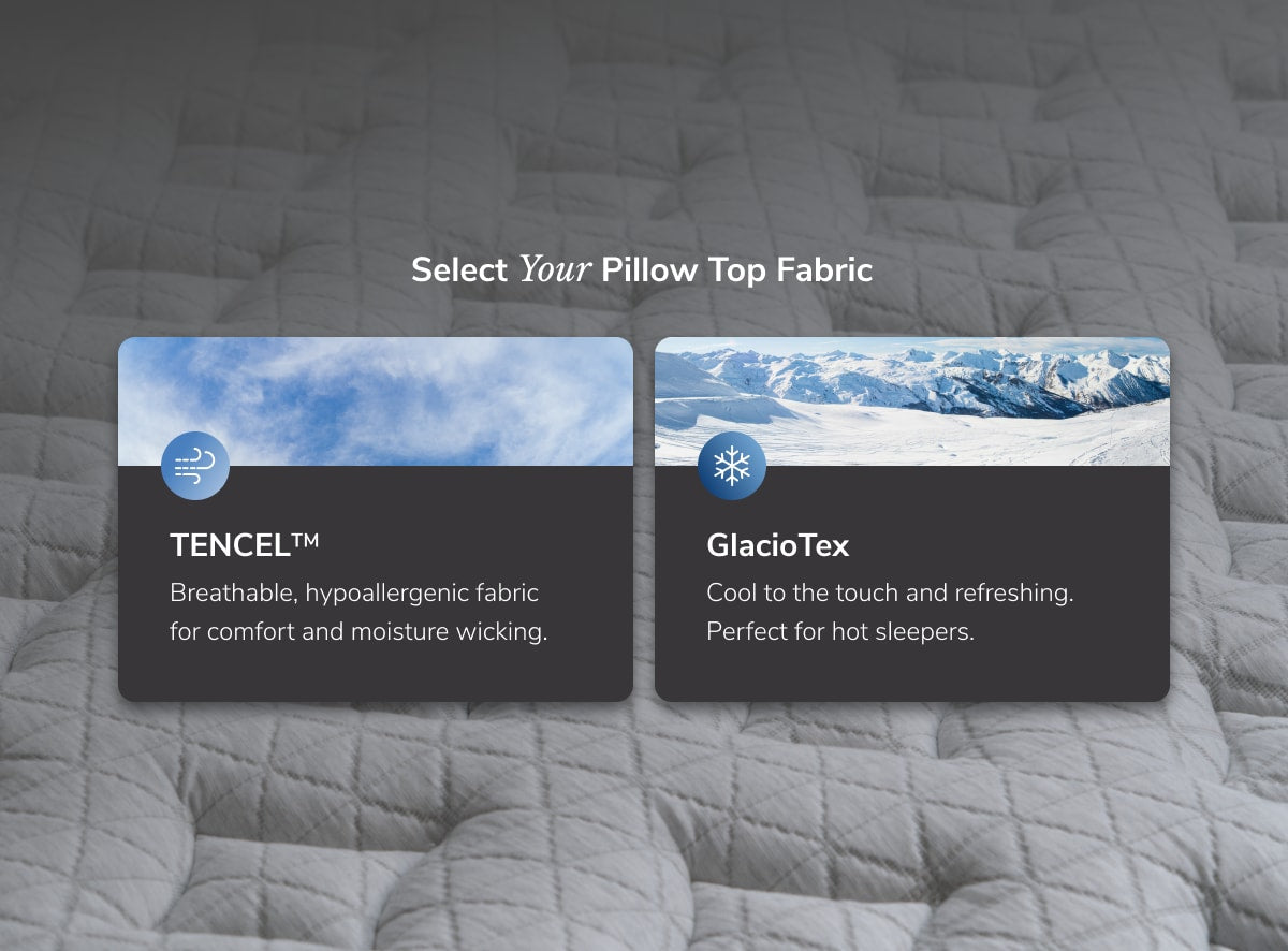 Close-up of Helix Midnight Luxe quilted pillow-top cover fabric