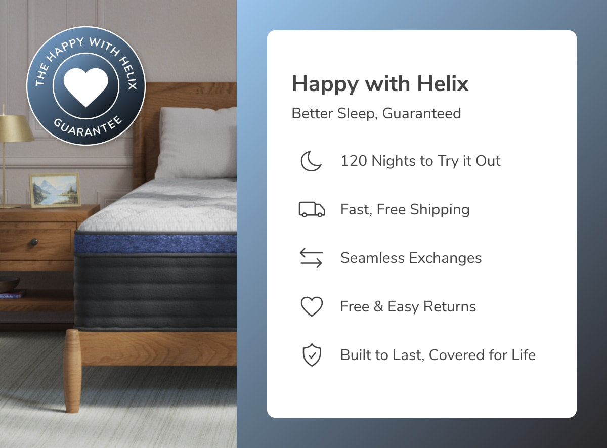 Helix Midnight Luxe mattress in bedroom setting