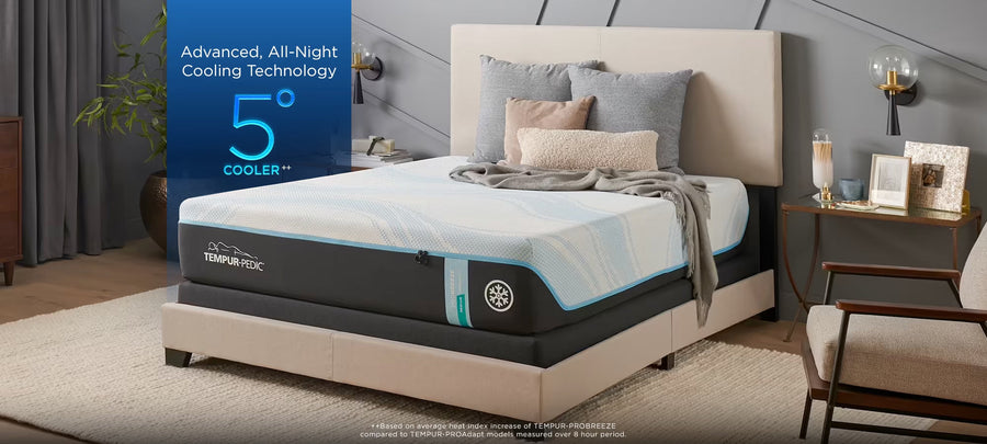 Tempur-Pedic TEMPUR-ProBreeze cooling mattress, sleeps up to 5 degrees cooler - Texan Mattress Montgomery, TX