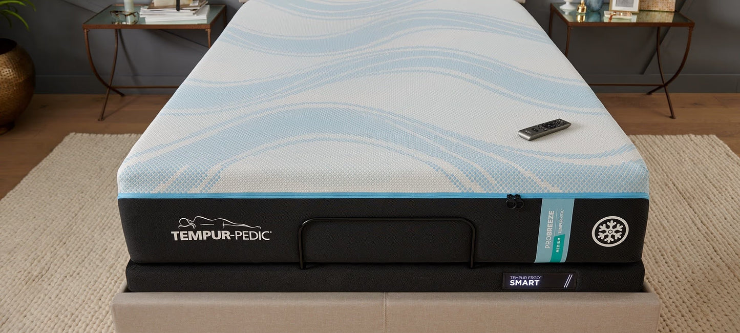 TEMPUR-ProBreeze cooling mattress in a bedroom setting