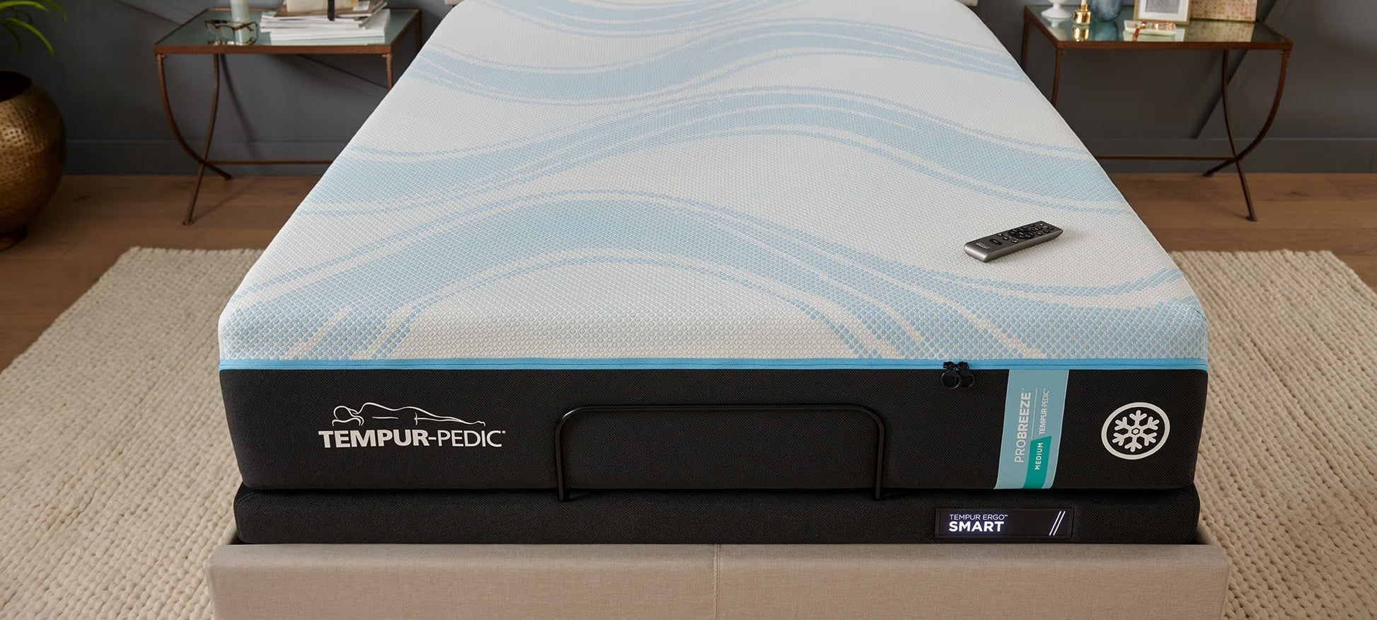 TEMPUR-ProBreeze cooling mattress in a bedroom setting