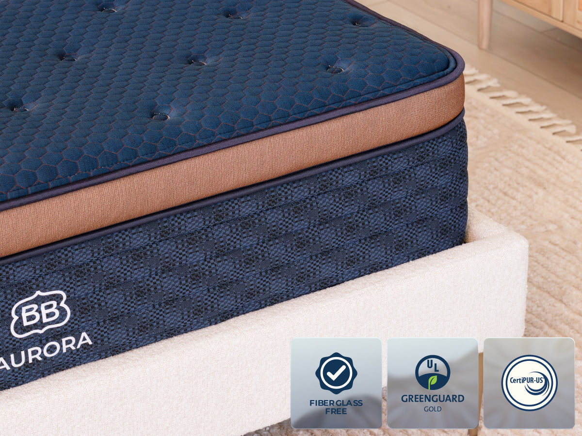 Aurora Luxe is fiberglass free, GREENGUARD Gold, and CertiPUR-US certified