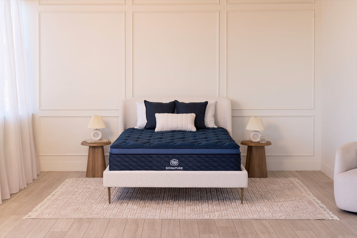 Brooklyn Bedding Signature Cloud 14-inch pillowtop hybrid mattress in a styled bedroom