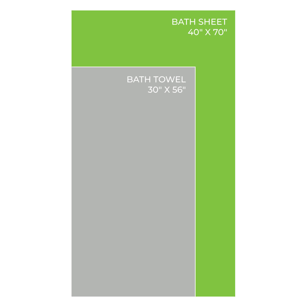 Cariloha Bamboo Bath Towel and Bath Sheet size comparison