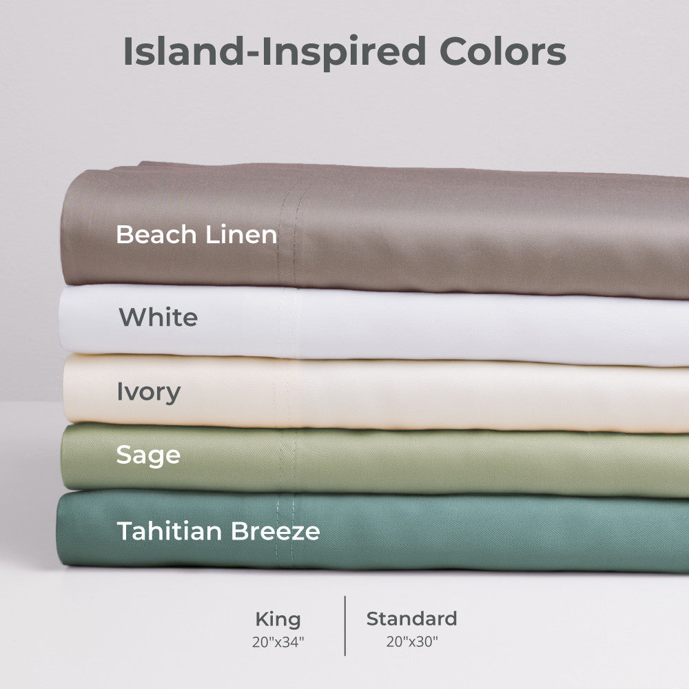 Cariloha Classic Bamboo Pillowcase Set island-inspired colors