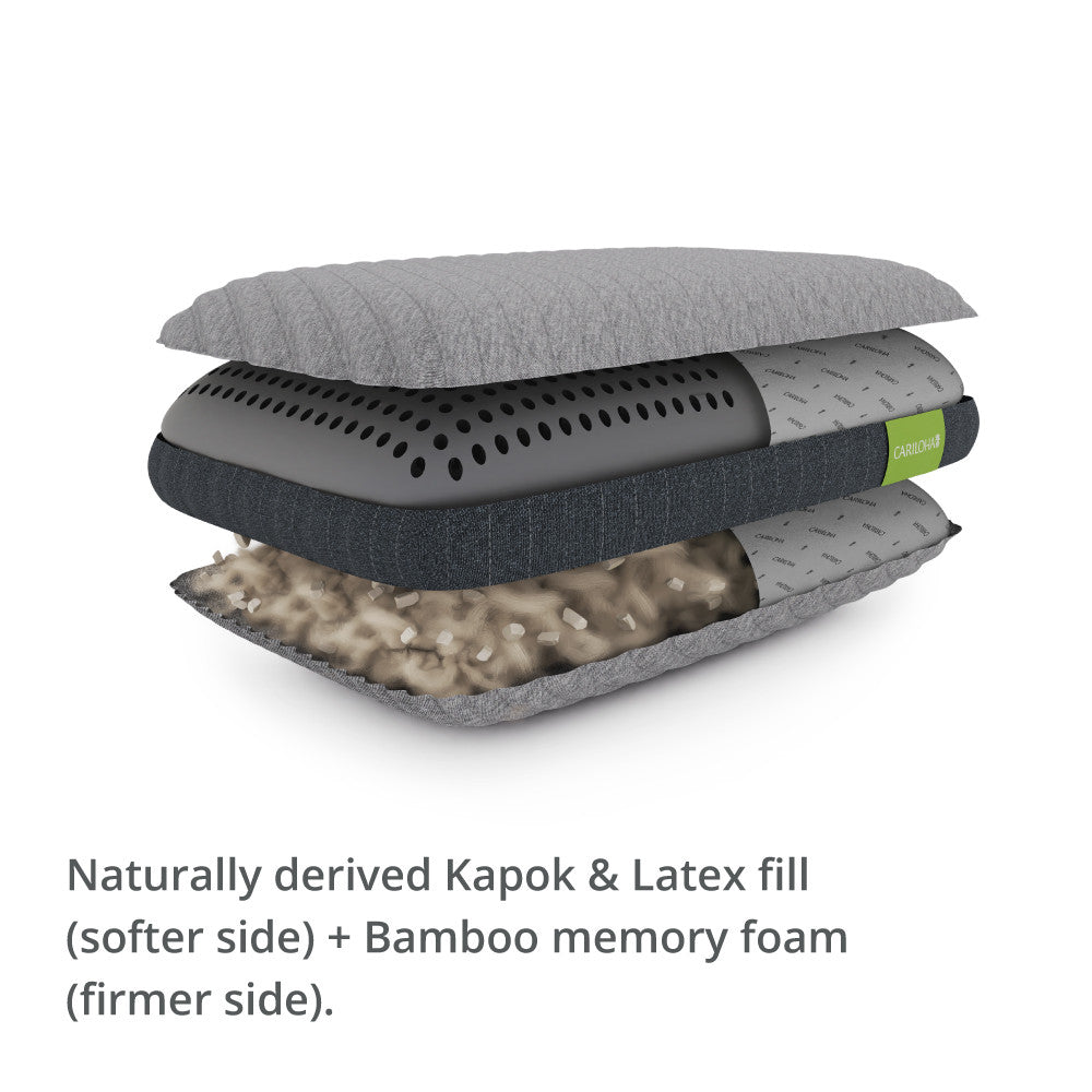 Cariloha Retreat Pillow soft and firm fill chambers