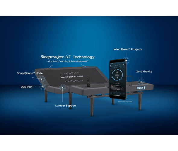 TEMPUR-Ergo ProSmart base raised to head-and-foot position