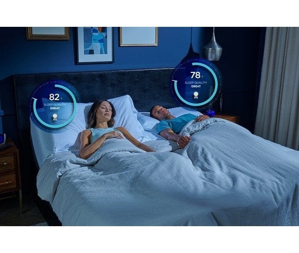 TEMPUR-Ergo Smart base raised to head-up position with mattress