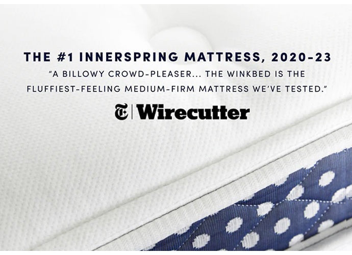 The WinkBed hybrid mattress in a residential bedroom setting