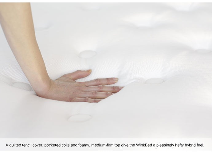 WinkBed hybrid mattress corner and Tencel cover detail